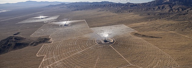 the famous tower solar thermal power plant Ivanpah